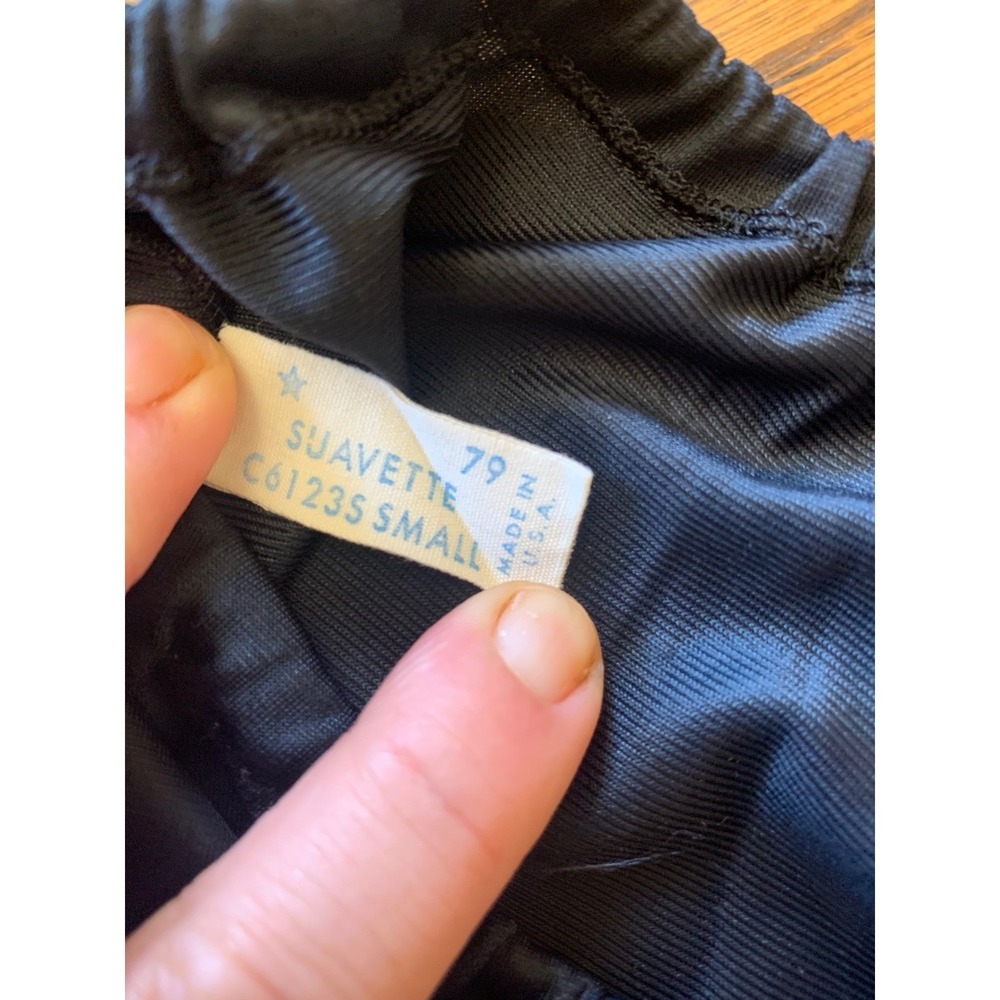 Vintage Van Raalte Suavette Black Nylon Half Slip Lace Hem Small Made in USA - Picture 3 of 7